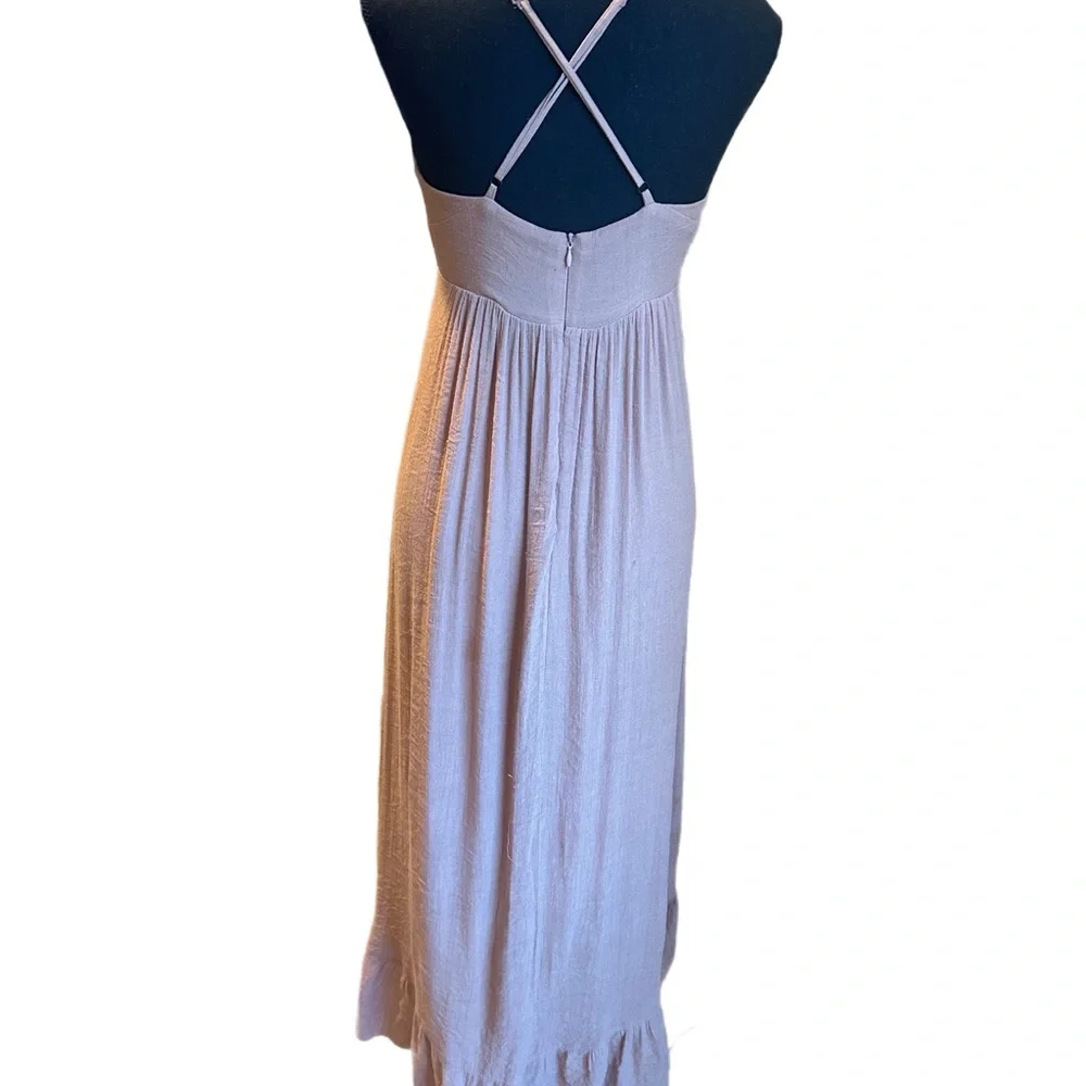 Light brown Spaghetti Strap Maxi Dress - Picture 4 of 5